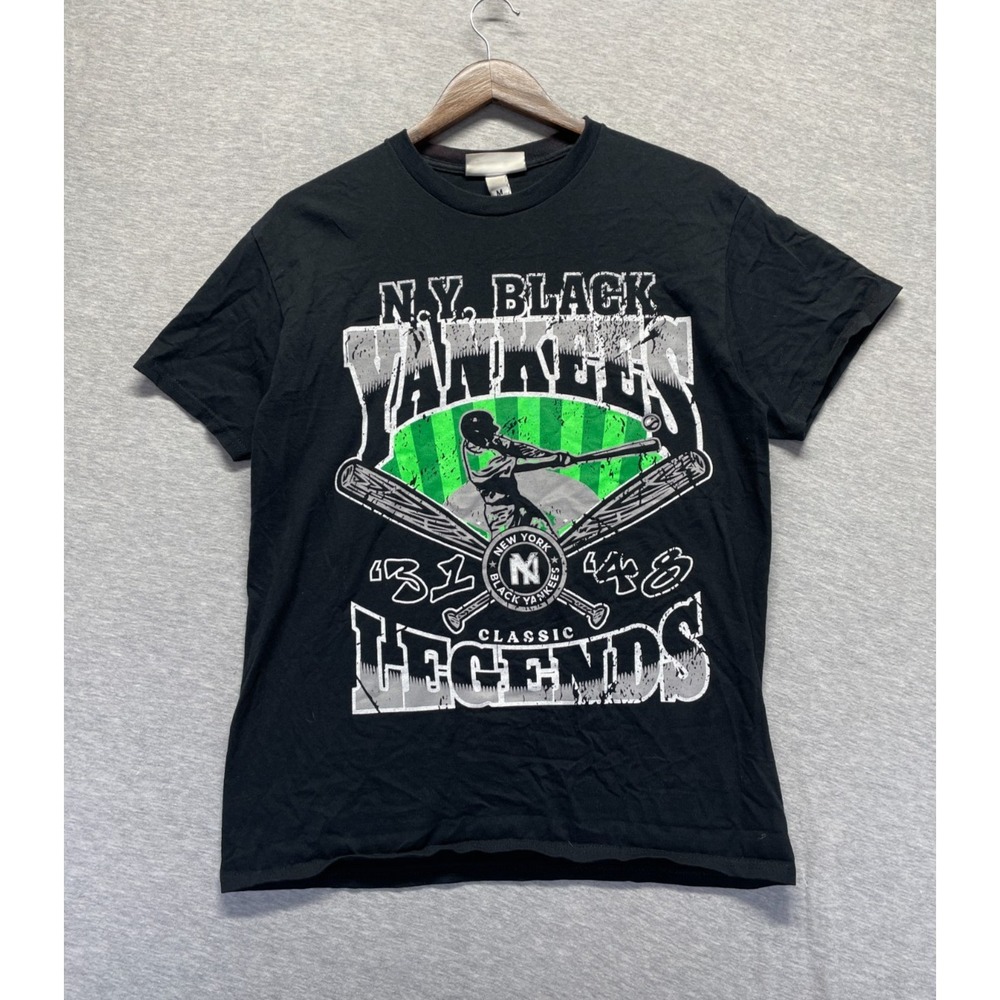 New York Yankees Negro League T Shirt Men M Black Headgear Classics Baseball MLB